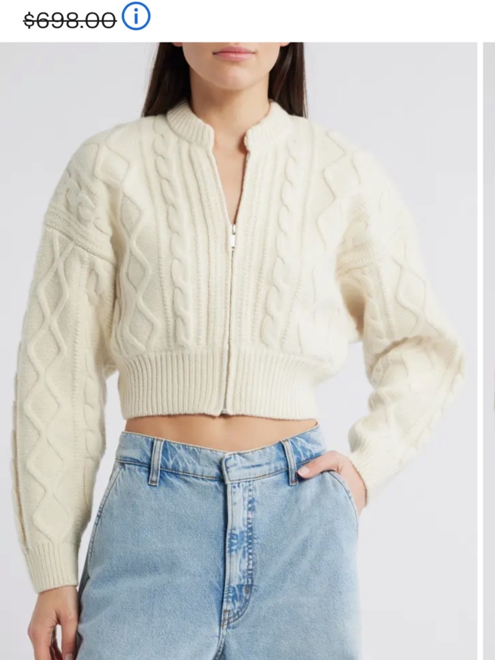 Frame Cream Cable Knit Cardigan